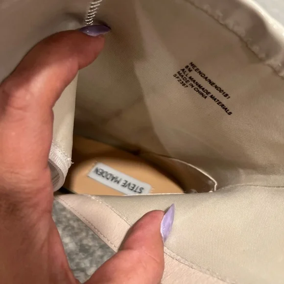 Steve Madden Cream Heeled Boots - Picture 7 of 11